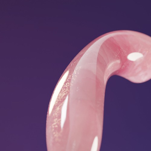 Dildo de Cristal Cuarzo Rosa Biird Pixii