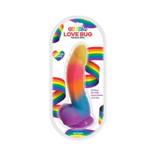 Dildo de Silicona Rainbow Love Bug de 7 Pulgadas