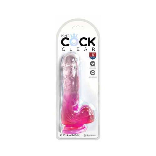 King Cock Clear with Balls 6in Pink - Ultimate Fantasy