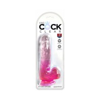 King Cock Claro con Bolas 6in Rosa - Fantasía Suprema