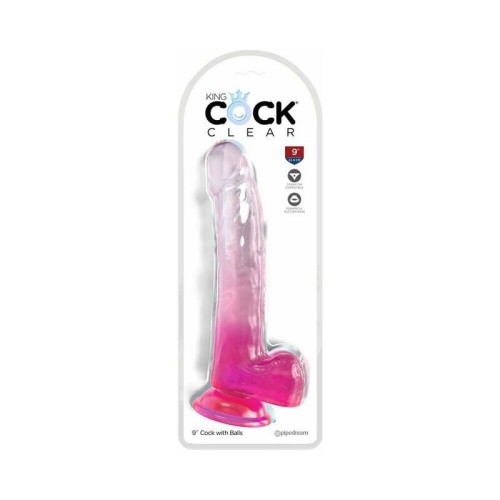 Dildo Transparente King Cock con Testículos para Placer Máximo