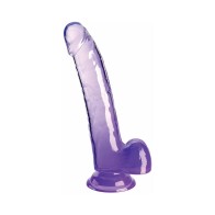 Dildo Púrpura con Testículos King Cock Transparente 9 in