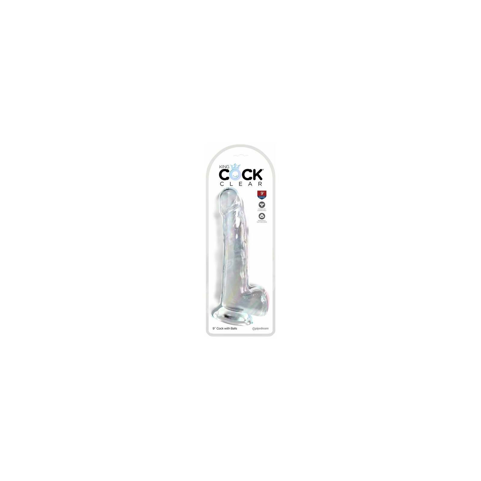 King Cock Clear Dildo with Balls 9in