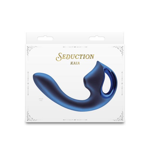 Vibrador Metálico Azul Kaia de Seduction Para Placer Clitorial y Punto G