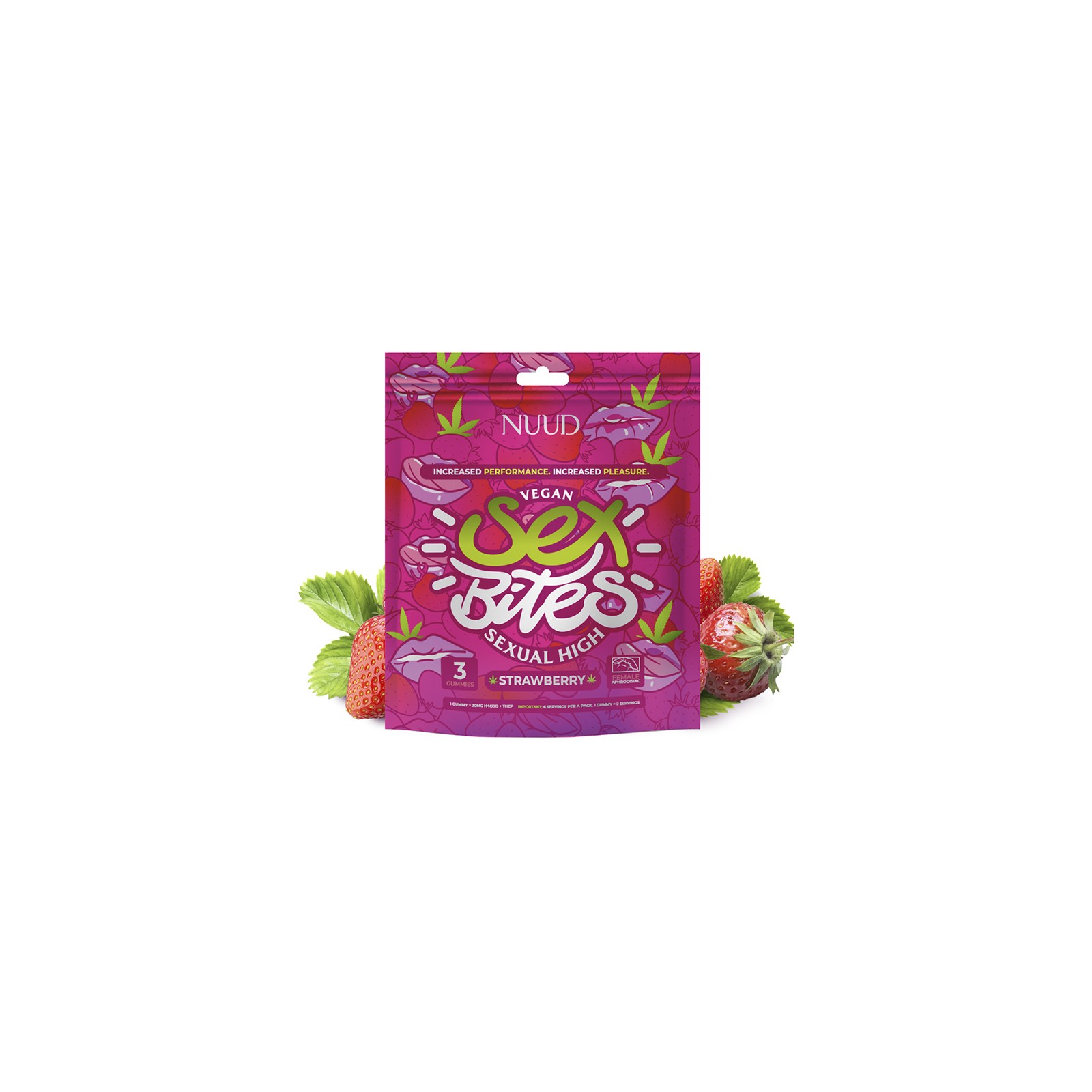 NUUD Sex Bites Female Aphrodisiac Gummies Strawberry