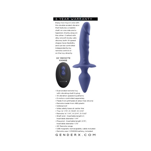 Dual Defender Rechargeable Vibrator - Gender X