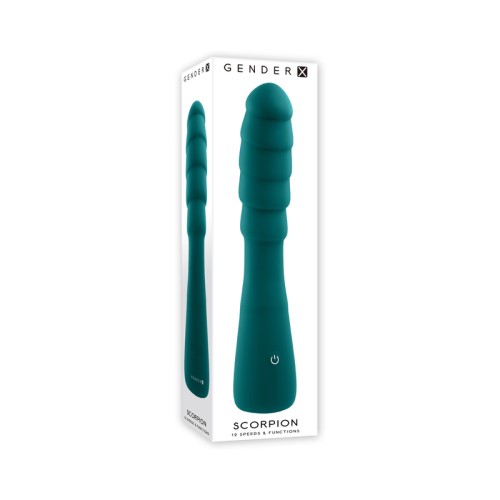 Vibrador Gender X Escorpión Verde Azulado con 12 Velocidades