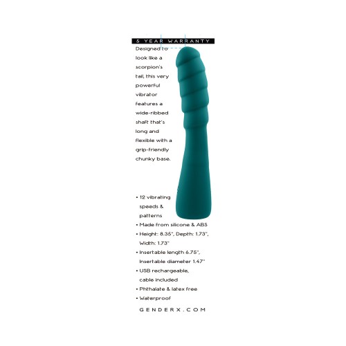 Gender X Scorpion Vibrator Teal with 12 Speeds