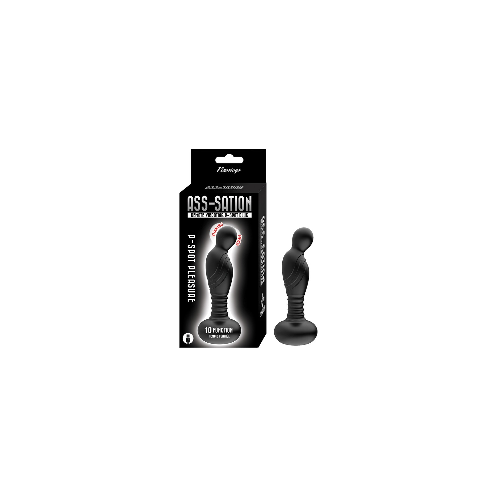 Ass-Sation Remote Vibrating P-Spot Plug - Black