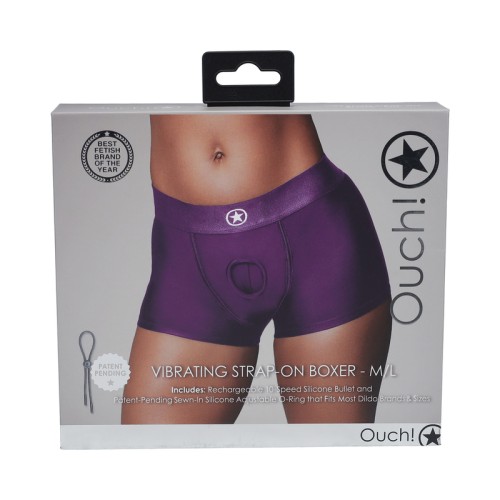 Ouch! Boxer Vibrador Strap-on Morado M/L