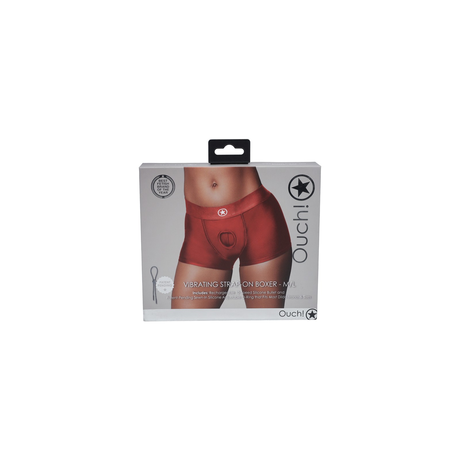 Boxers Vibrantes Strap-On Ouch Rojo