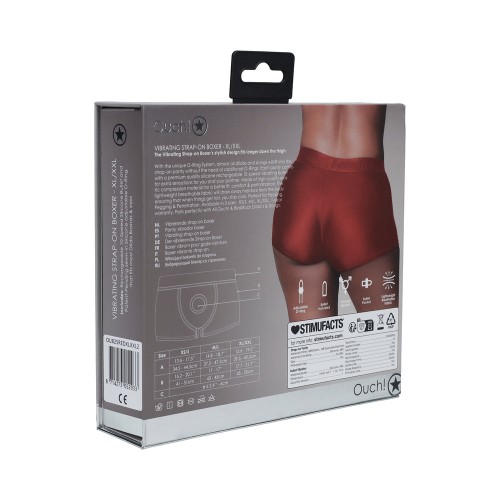 Ouch! Vibrating Strap-On Boxer in Red XL/XXL