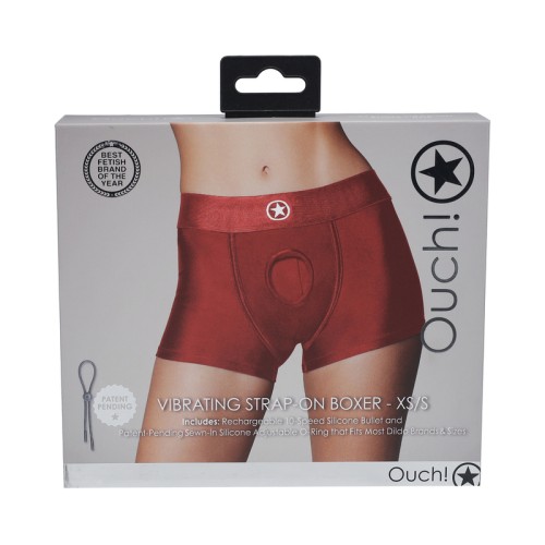 Ouch! Red Vibrating Strap-On Boxer XS/S