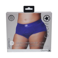 Ouch! Vibrating Strap-on Brief Royal Blue - XL/XXL