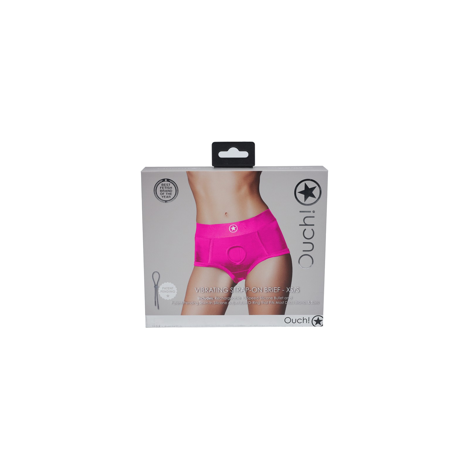 Ouch! Vibrating Strap-on Brief Pink XS/S