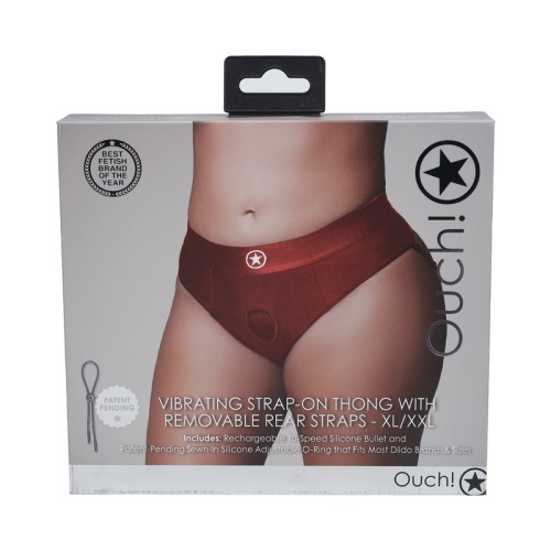 Tanga Vibrante Strap-on Rojo XL/XXL