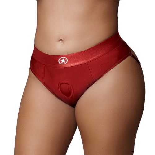 Vibrating Strap-on Thong XL/XXL Red