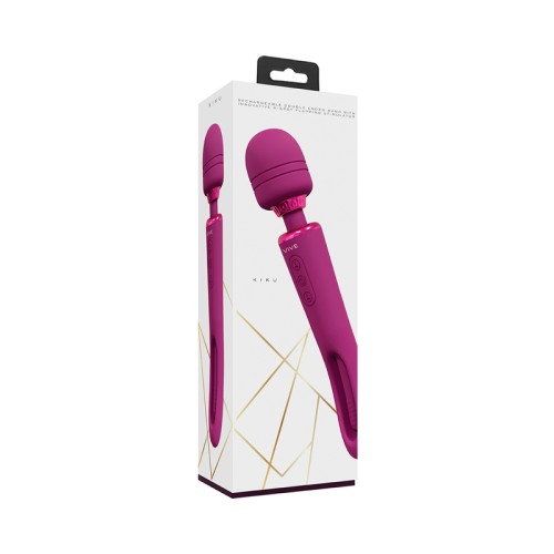 VIVE KIKU Vibrador Recargable de Doble Cabeza con Estimulador aleteante