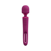 VIVE KIKU Vibrador Recargable de Doble Cabeza con Estimulador aleteante