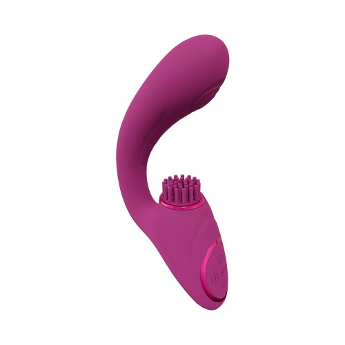 Vibrador G-Spot Recargable VIVE GEN Rosa Triple Motor con Olas Pulsantes