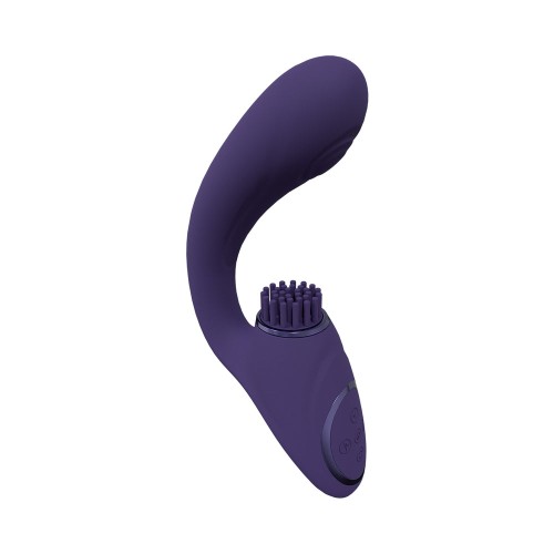 Vibrador G-Spot Recargable VIVE GEN con Triple Motor y Oleada Pulsátil y Cerditas Vibradoras Púrpura