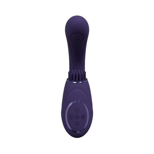 Vibrador G-Spot Recargable VIVE GEN con Triple Motor y Oleada Pulsátil y Cerditas Vibradoras Púrpura