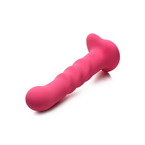 Remote-Controlled Ribbed Silicone Dildo with Suction Cup