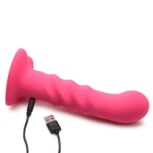 Remote-Controlled Ribbed Silicone Dildo with Suction Cup