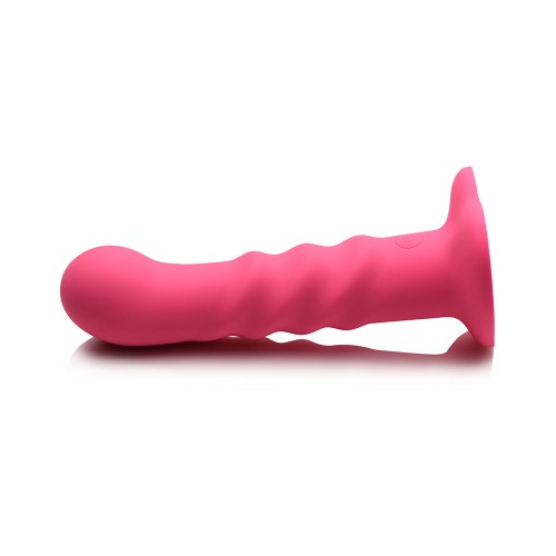 Remote-Controlled Ribbed Silicone Dildo with Suction Cup