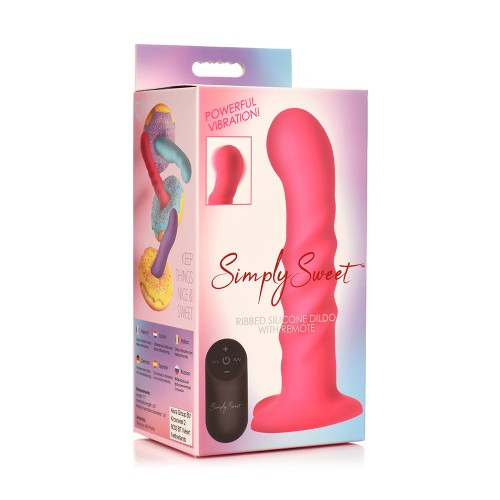 Dildo de Silicona Ribeteado con Control Remoto y Ventosa