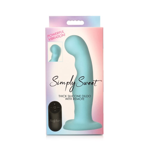 Dildo de Silicona Vibrador Simply Sweet 21X con Control Remoto Azul