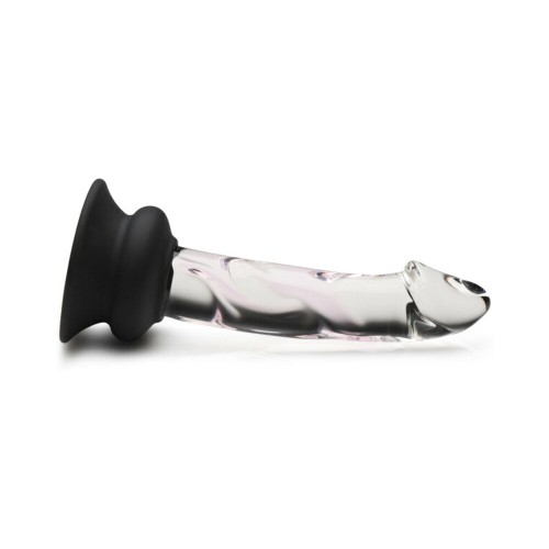 Pleasure Crystals Glass Dildo with Silicone Base