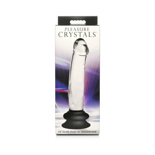 Dildo de Vidrio Pleasure Crystals de 7.6 in. con Ventosa