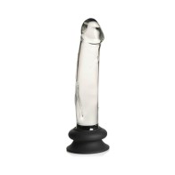 Pleasure Crystals 7.6 in. Glass Dildo with Suction Cup