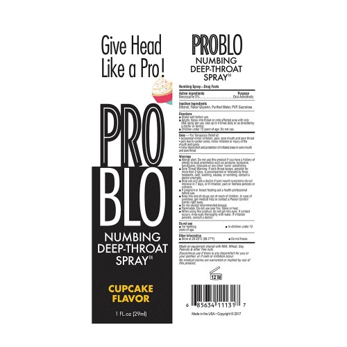 Pro Blo Numbing Spray - Enhance Oral Pleasure with Cupcake Flavor