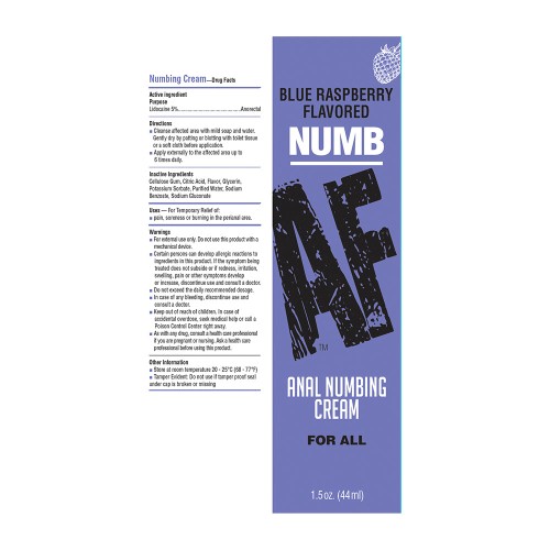 Numb AF Anal Desensitizer Cream Blue Raspberry Flavor