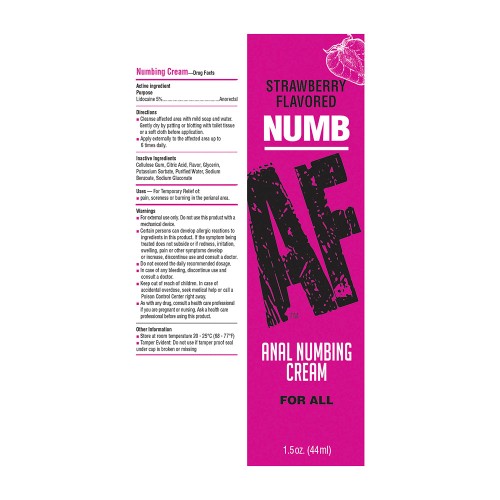 Numb AF Anal Desensitizer Strawberry for Comfort