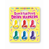 Set de 6 Marcadores de Bebidas Divertidos en Forma de Pene