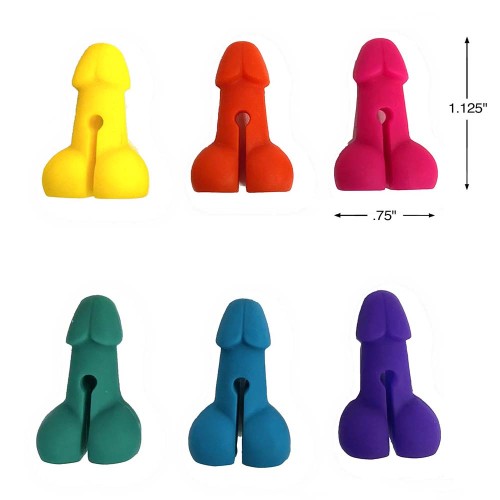 Set de 6 Marcadores de Bebidas Divertidos en Forma de Pene