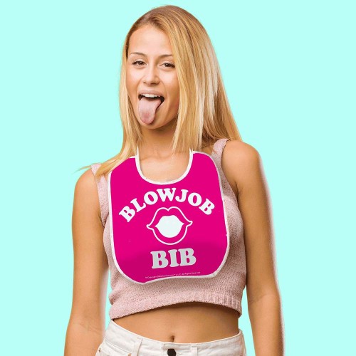 Bib de Blow Job Rosa para Diversión Hilarante en Fiestas