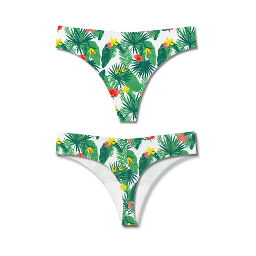 Bonks Seamless Thong in Tropical Print