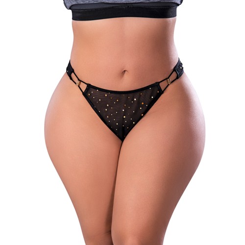 Tanga Glitz & Glam de Magic Silk Negro Talla Reina