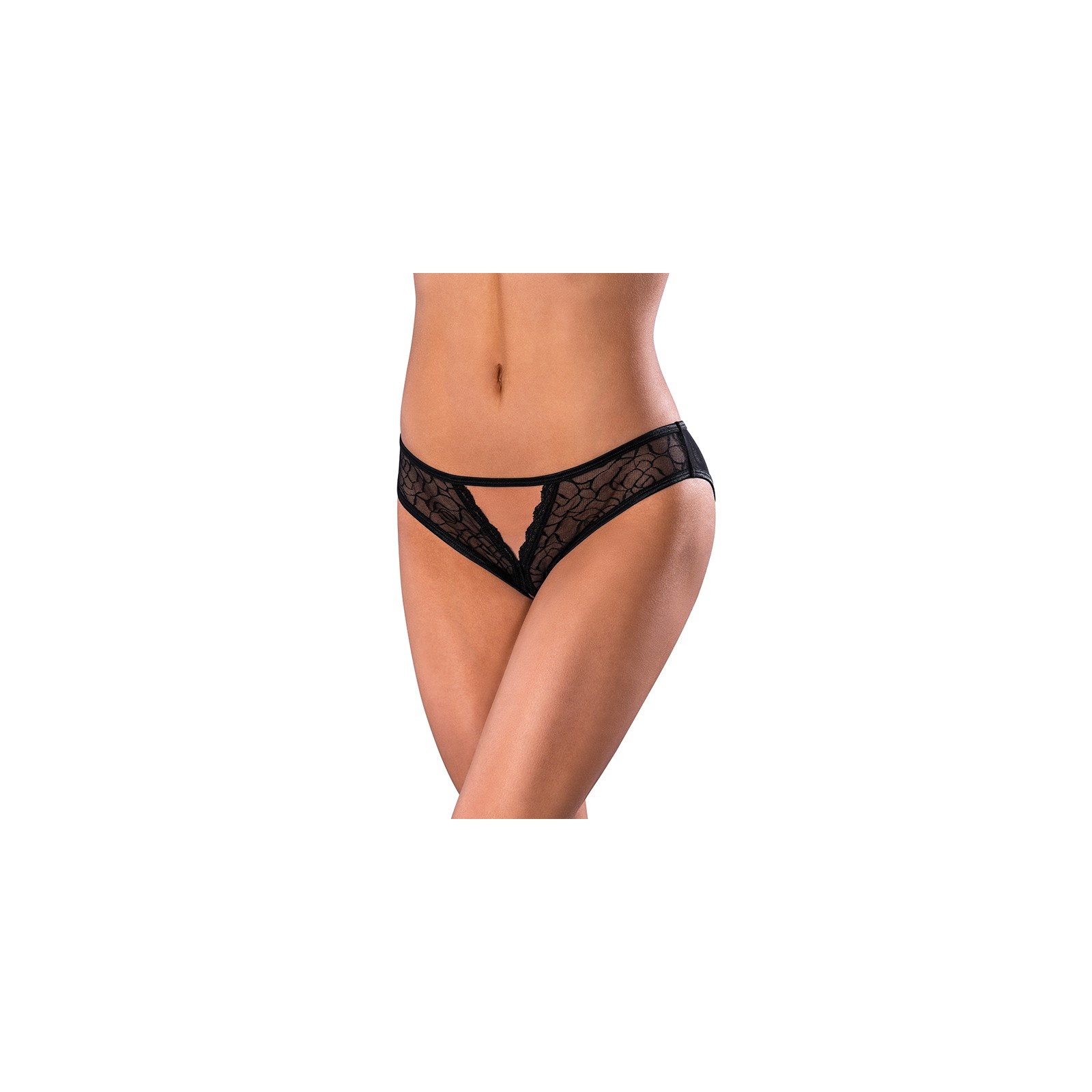 Magic Silk Black Crotchless Panty S/M