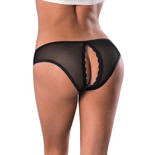 Panty Crotchless Negro Magic Silk S/M