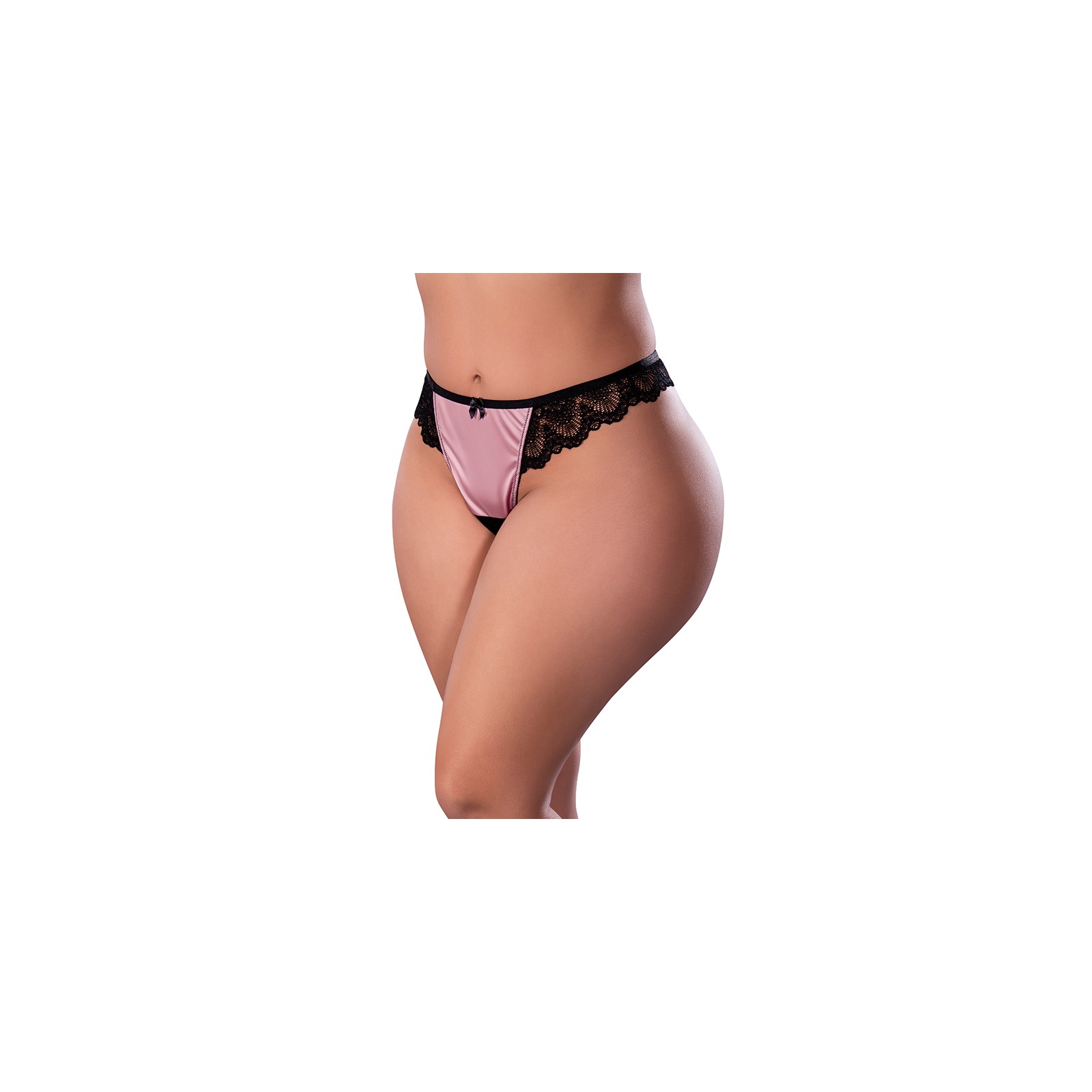 Magic Silk Crotchless Thong in Mauve Queen Size