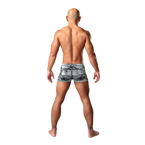 Male Power Dirty Denim Pouch Shorts M