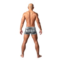 Male Power Dirty Denim Pouch Shorts M