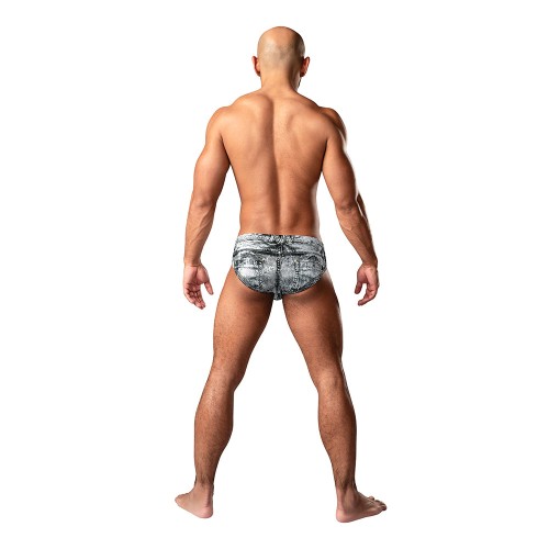 Male Power Dirty Denim Bikini for Confident Style