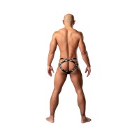 Male Power Amplifying Strappy Jock S/M Black