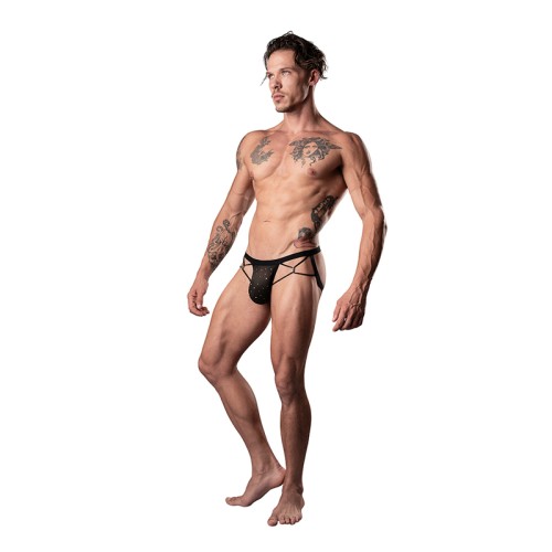 Male Power Silver Dot Mesh Jock